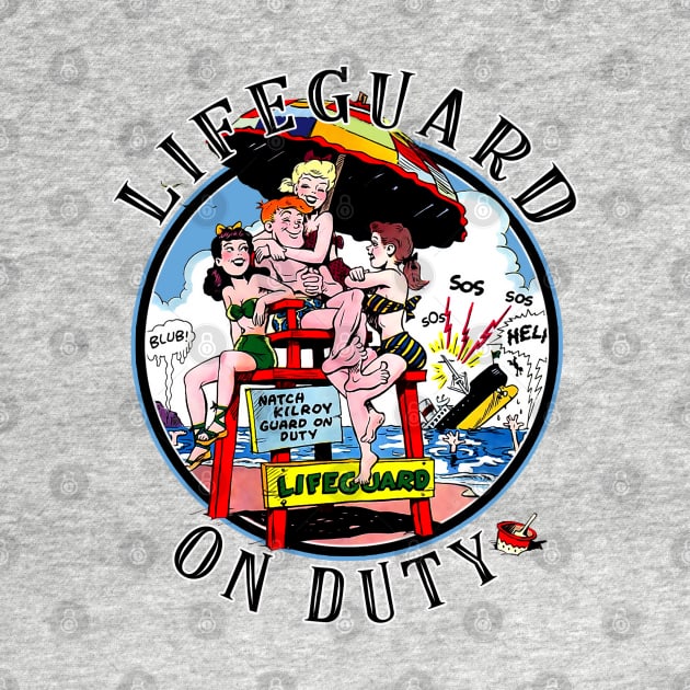 Lifeguard on duty vintage comic tee by Joaddo